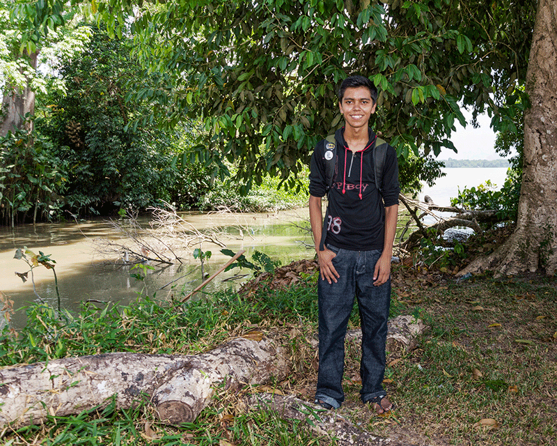 Erick diz que gosta de ficar estudando nas áreas verdes do Campus, próximas ao rio Guamá