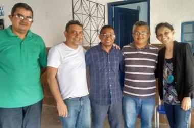 Recepção à equipe da OBMEP: professores Oduval, Alcides, Paulo, Antenor e Sissy.