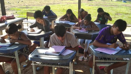 Realização da 1ª fase da OBMEP em escola Mamaindê Cabixi