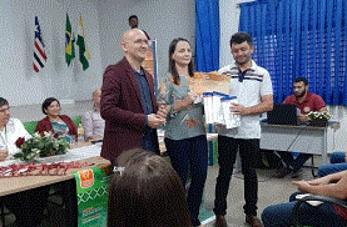  Professores da cidade de Formosa da Serra Negra recebendo livros e diplomas da OBMEP